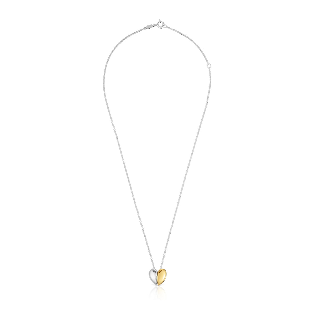 Short two-tone heart Double necklace My Other Half
