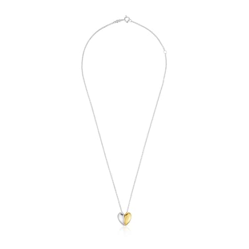 Short two-tone heart Double necklace My Other Half