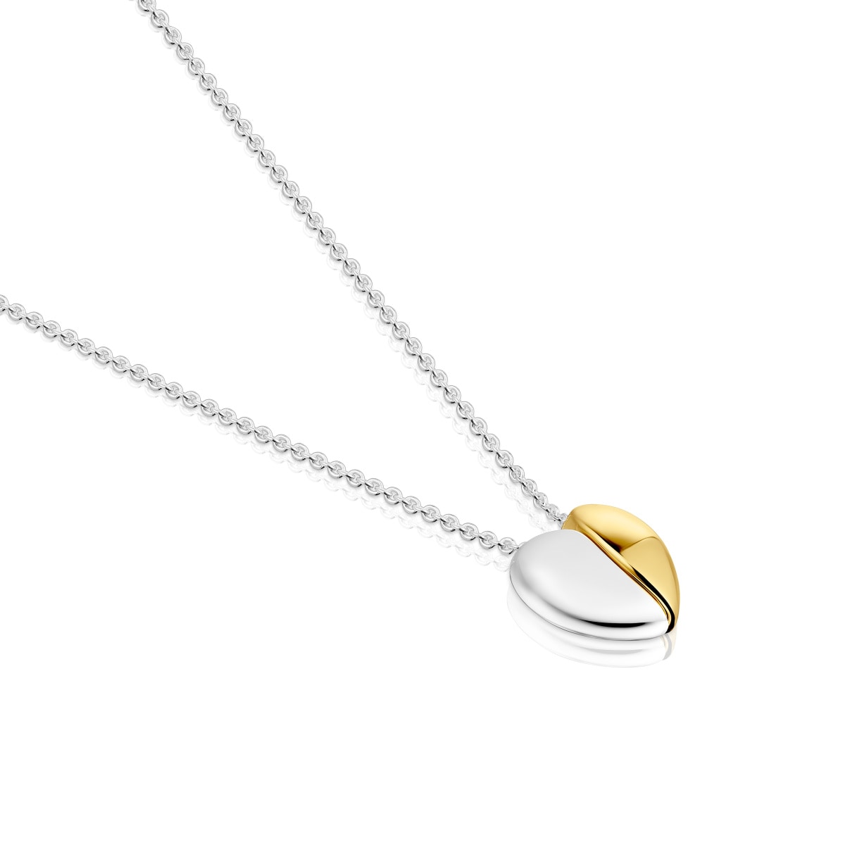 Short two-tone heart Double necklace My Other Half