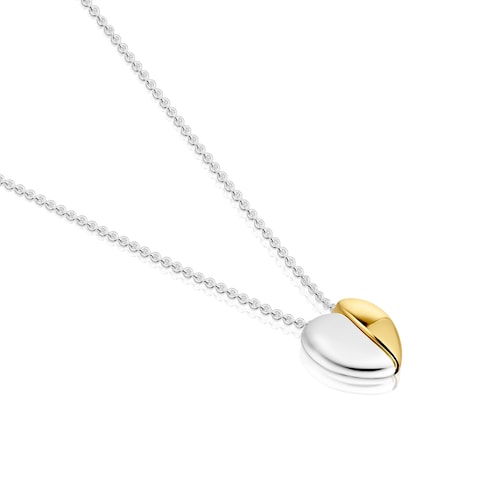 Short two-tone heart Double necklace My Other Half
