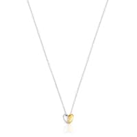 Short two-tone small heart Double necklace My Other Half
