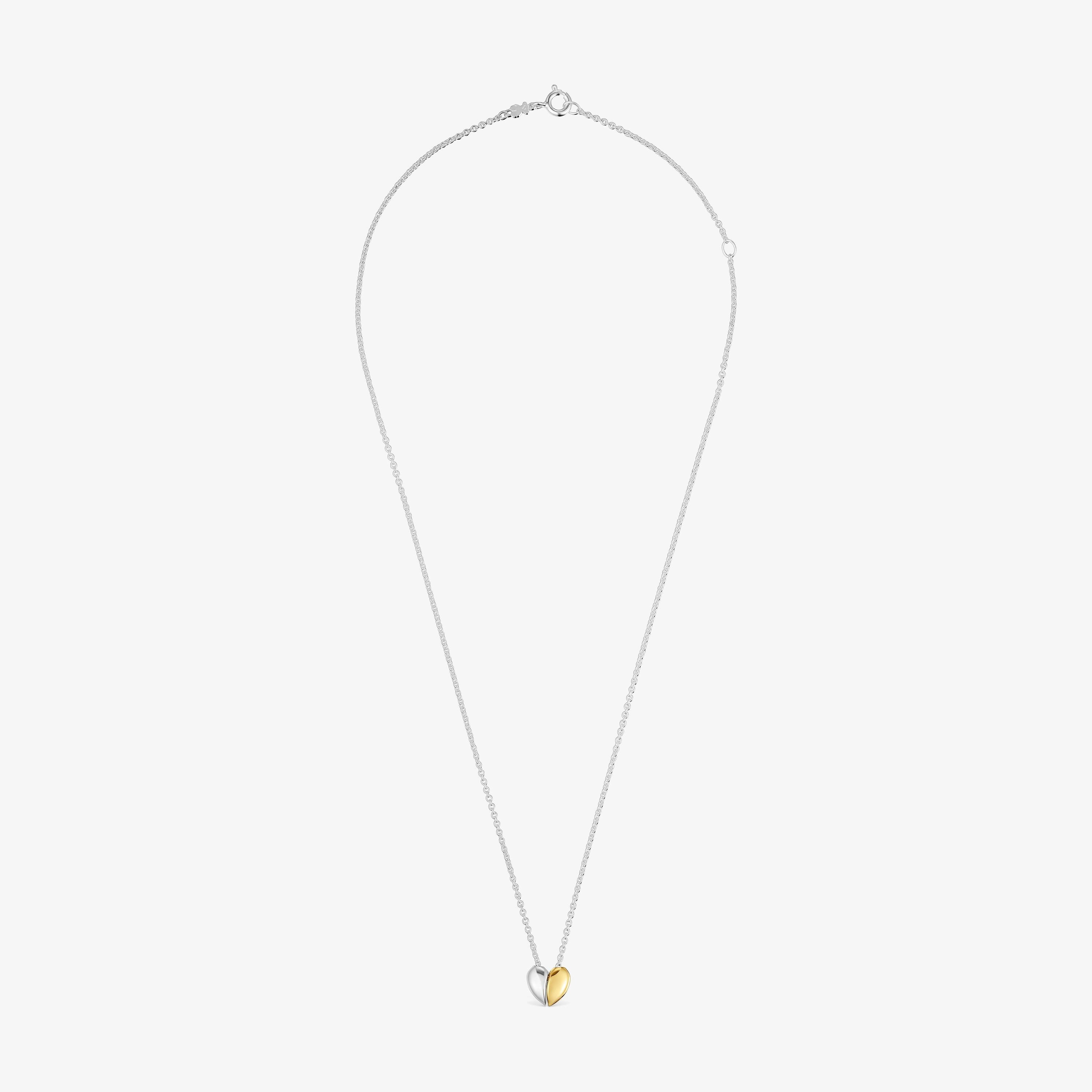 Short two-tone small heart Double necklace My Other Half