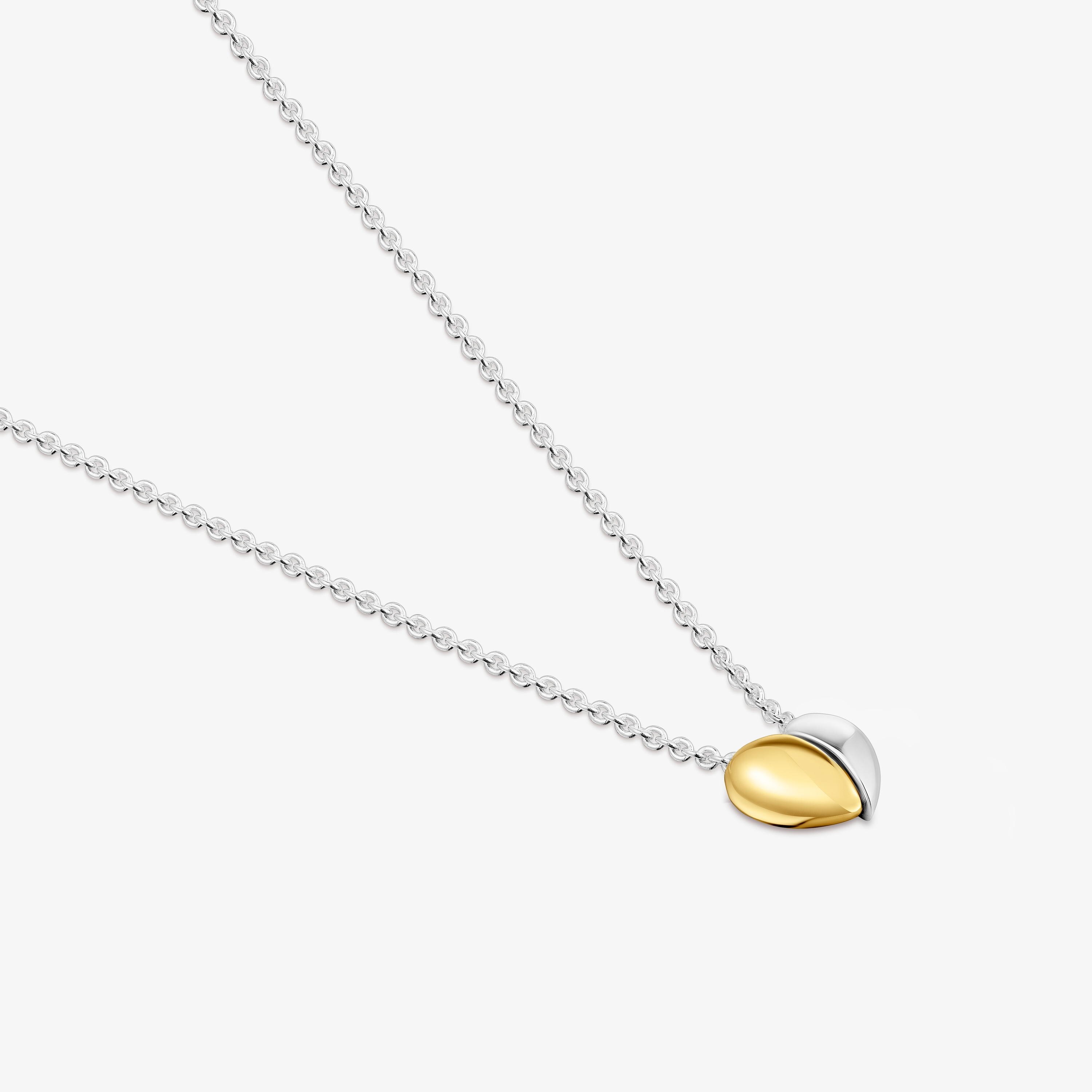Short two-tone small heart Double necklace My Other Half