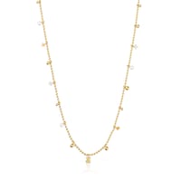 Short Necklace with 18kt gold plating over silver, cultured pearls and gemstones TOUS Grain