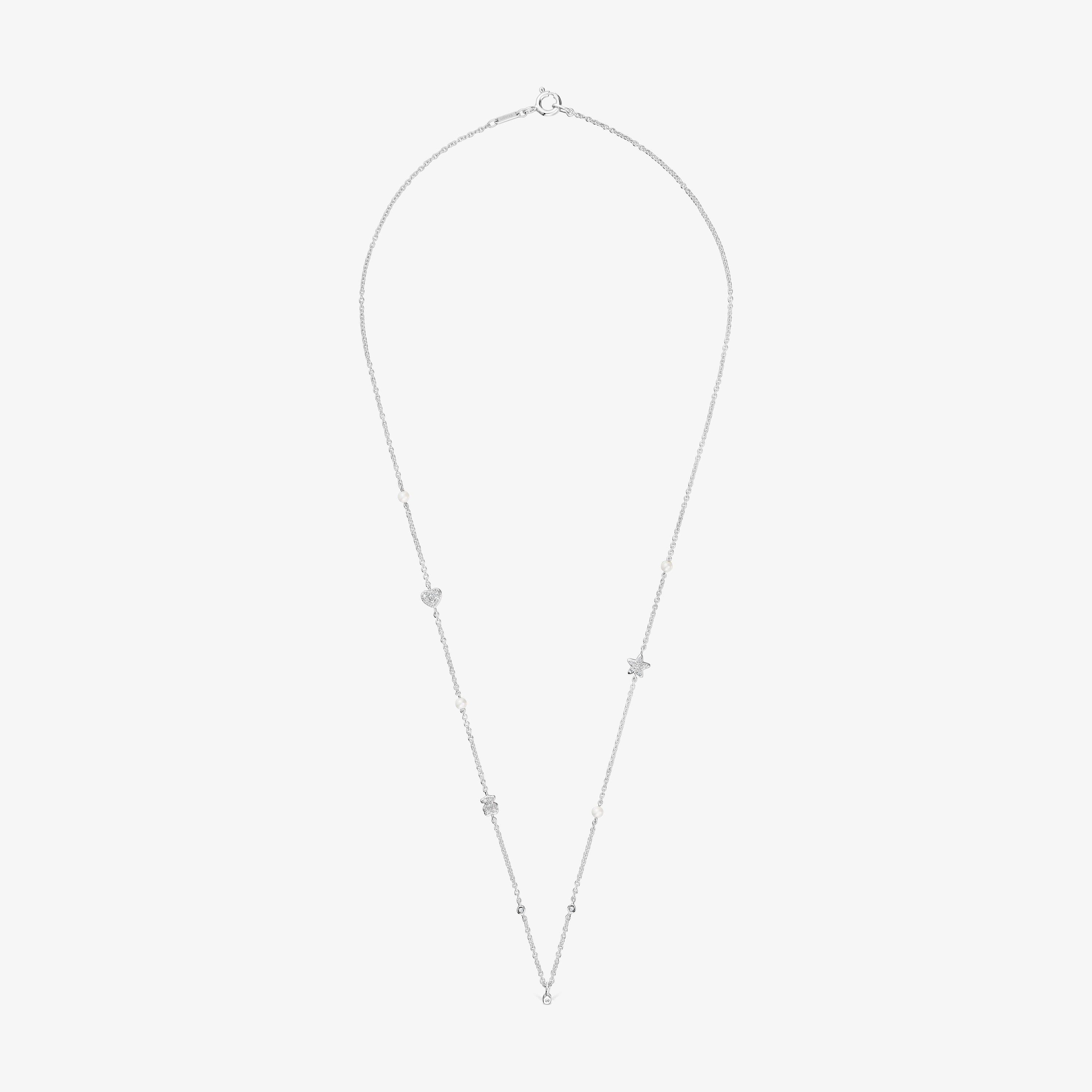 Short 18K white- gold Necklace with diamonds