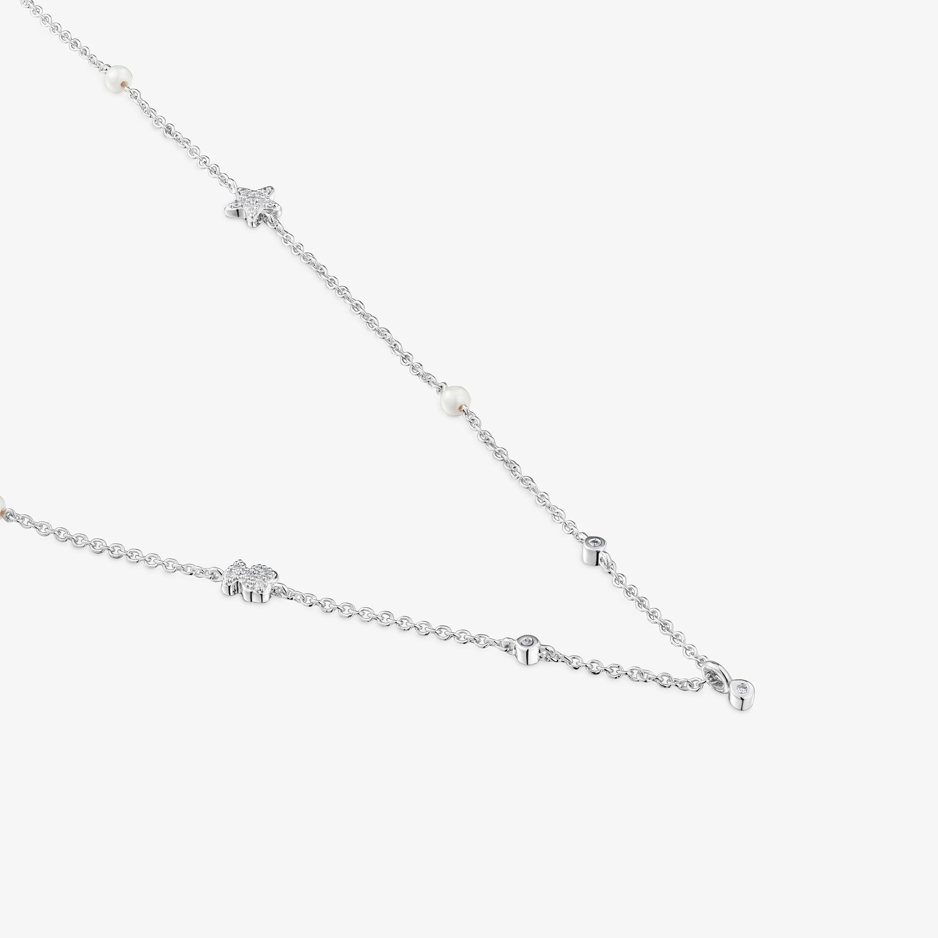Short 18K white- gold Necklace with diamonds