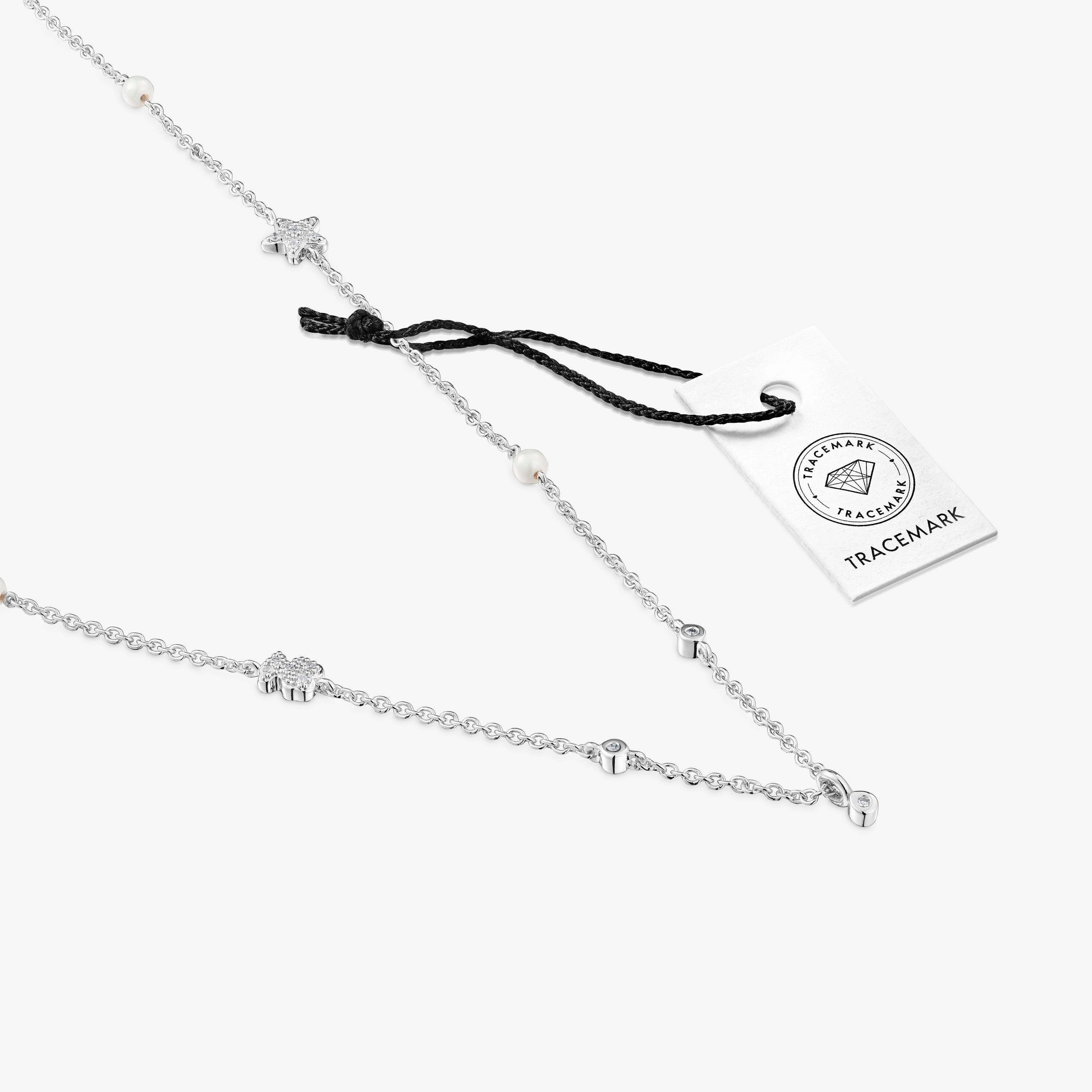 Short 18K white- gold Necklace with diamonds