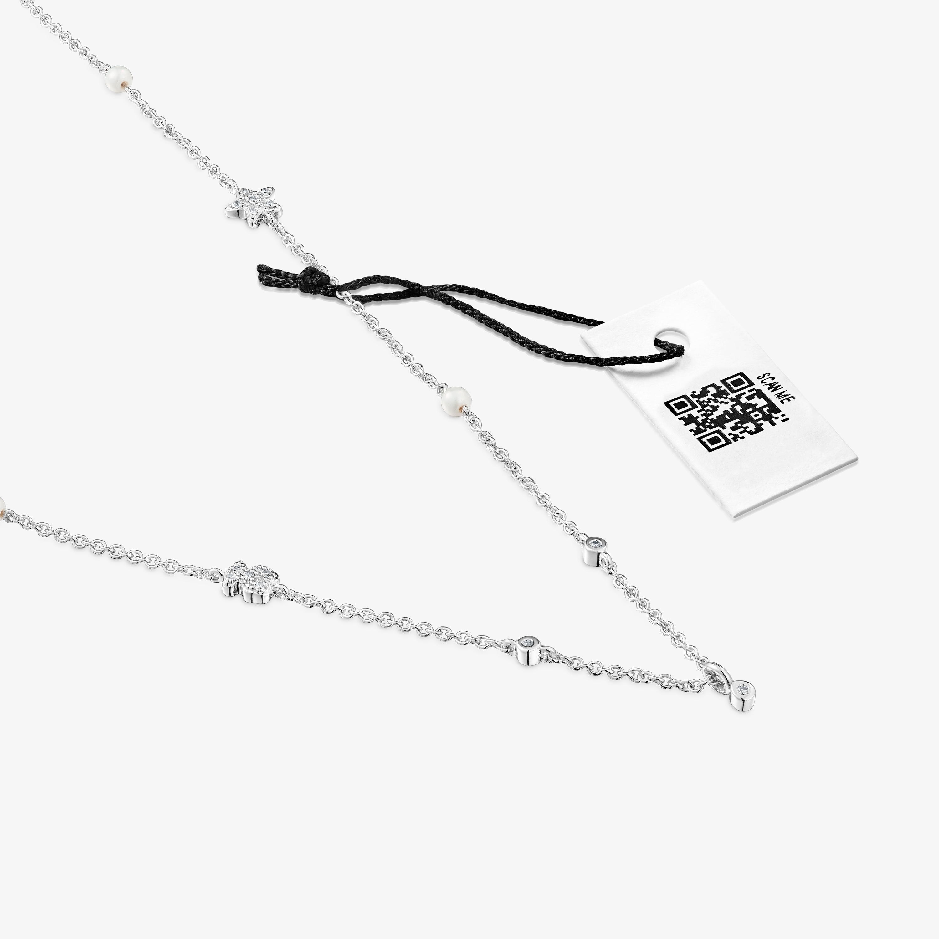 Short 18K white- gold Necklace with diamonds