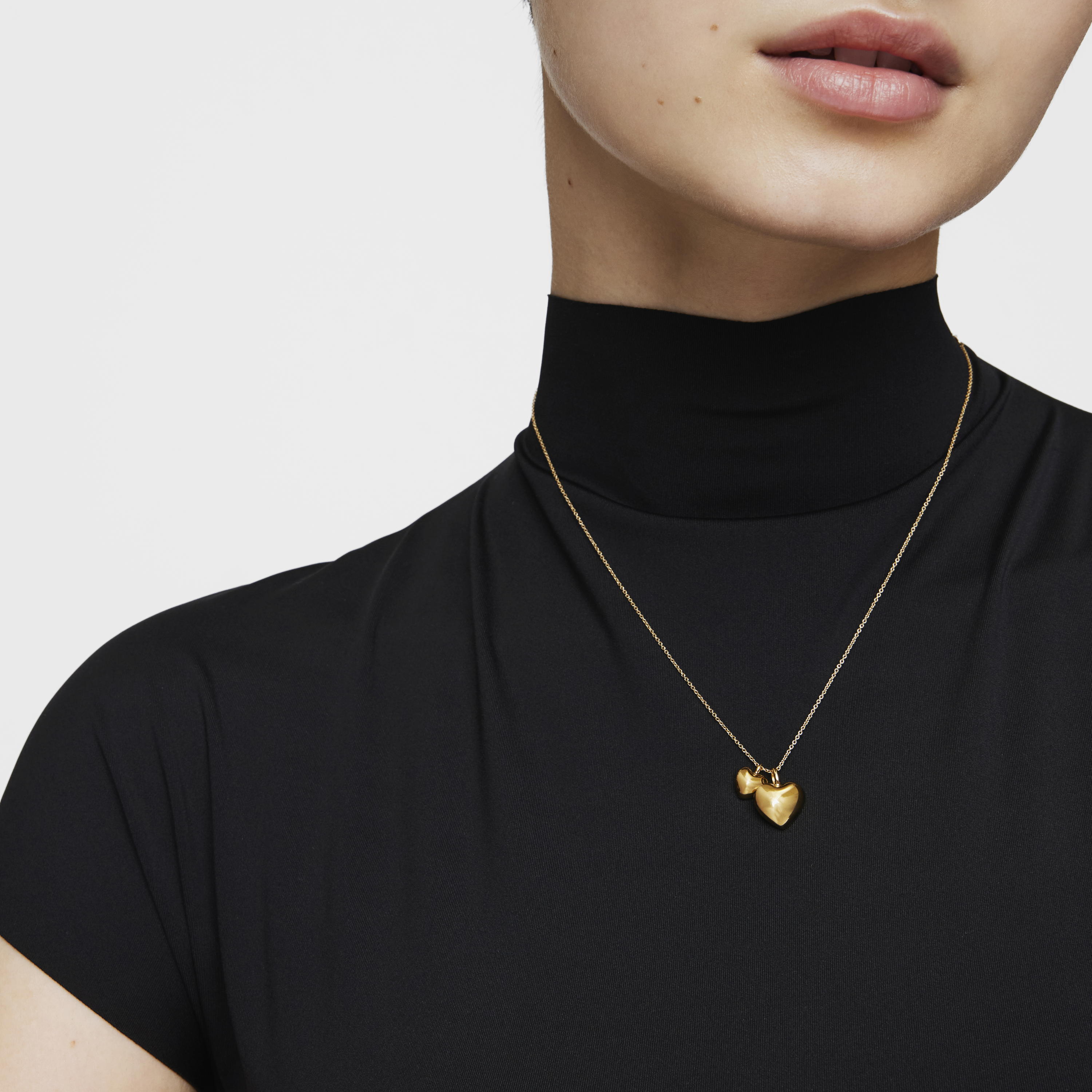 Short 18K solid gold heart Necklace My Other Half