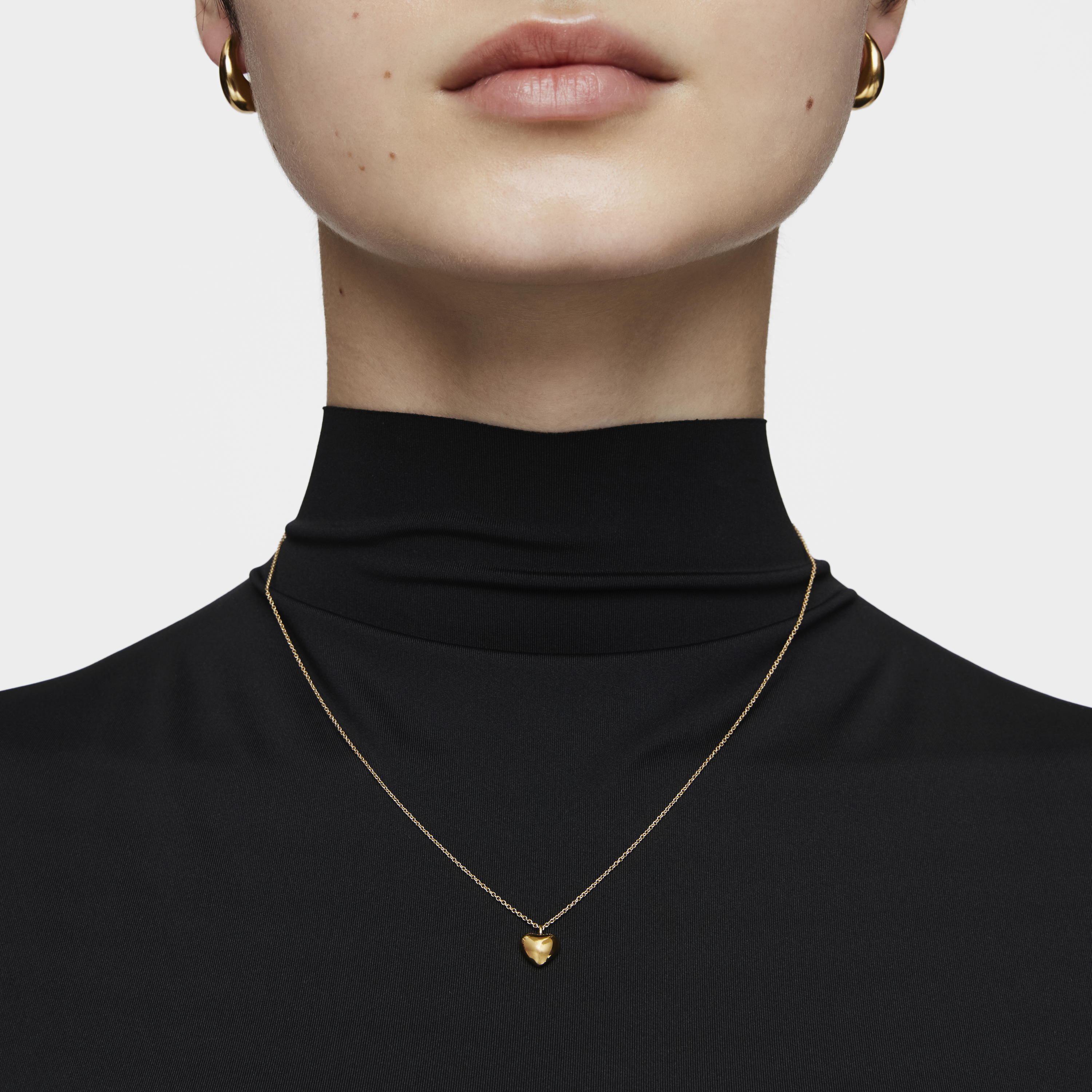 Short 18K solid gold heart Necklace My Other Half