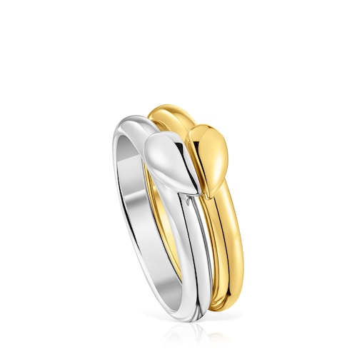 Set small two-tone heart Rings My Other Half