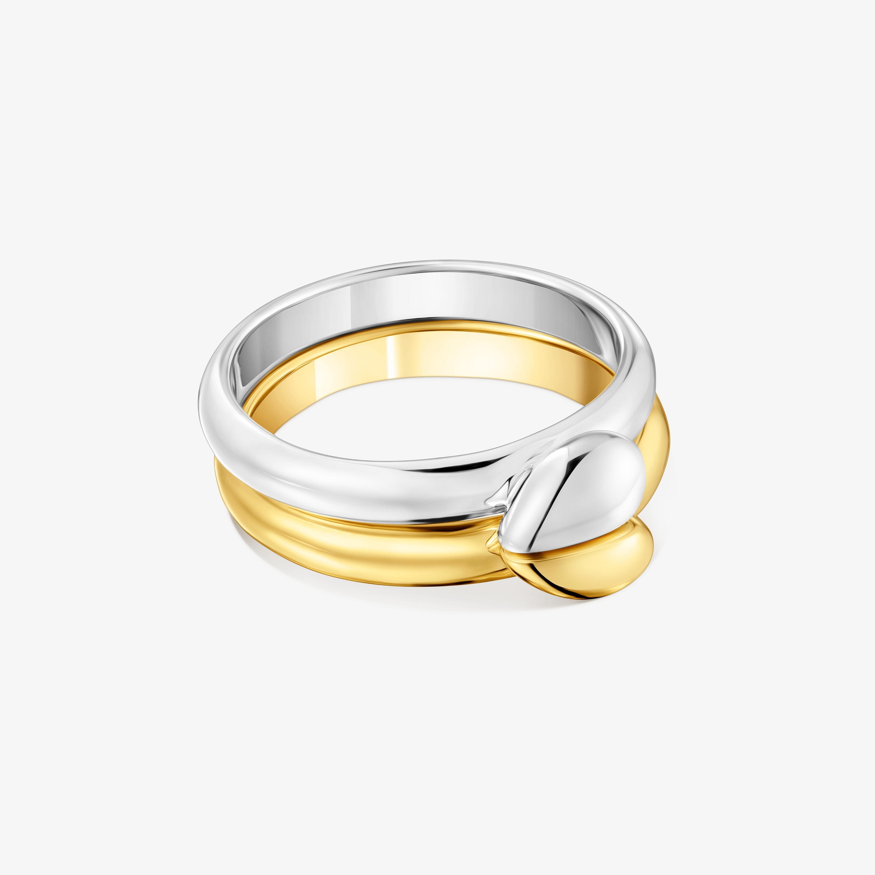 Set small two-tone heart Rings My Other Half