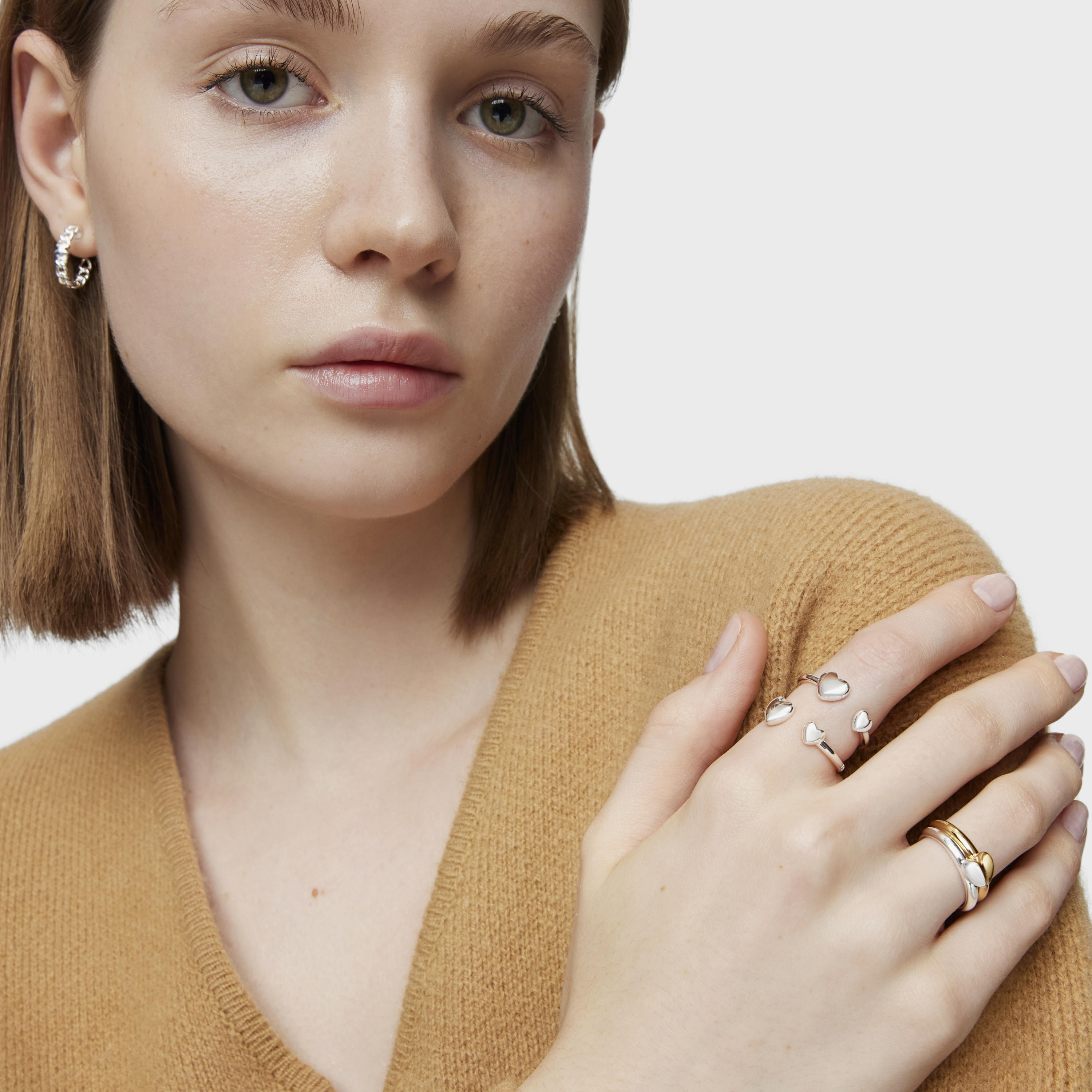 Set small two-tone heart Rings My Other Half