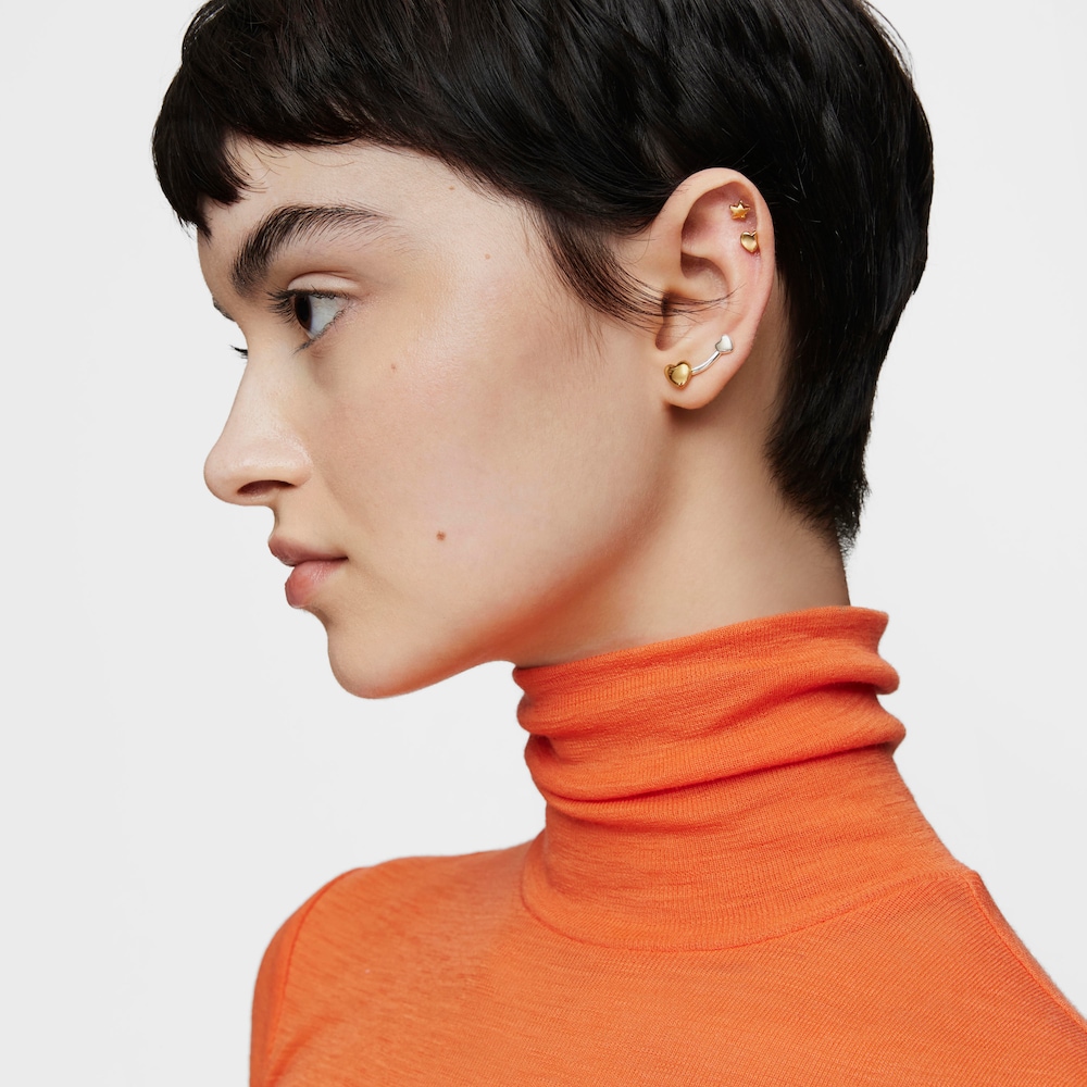 Two-tone heart Climber earring My Other Half