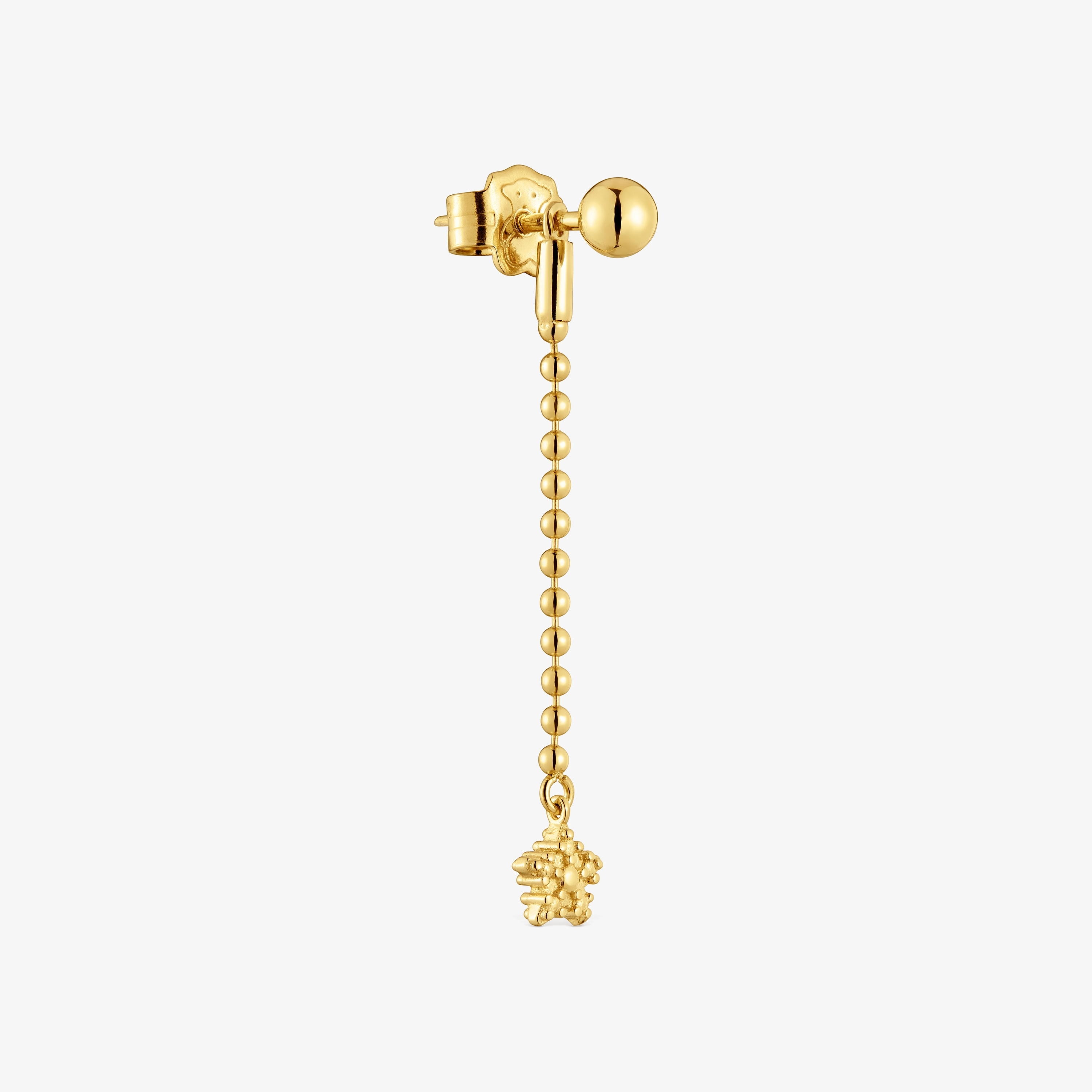 Long individual Earring with 18kt gold plating over silver TOUS Grain