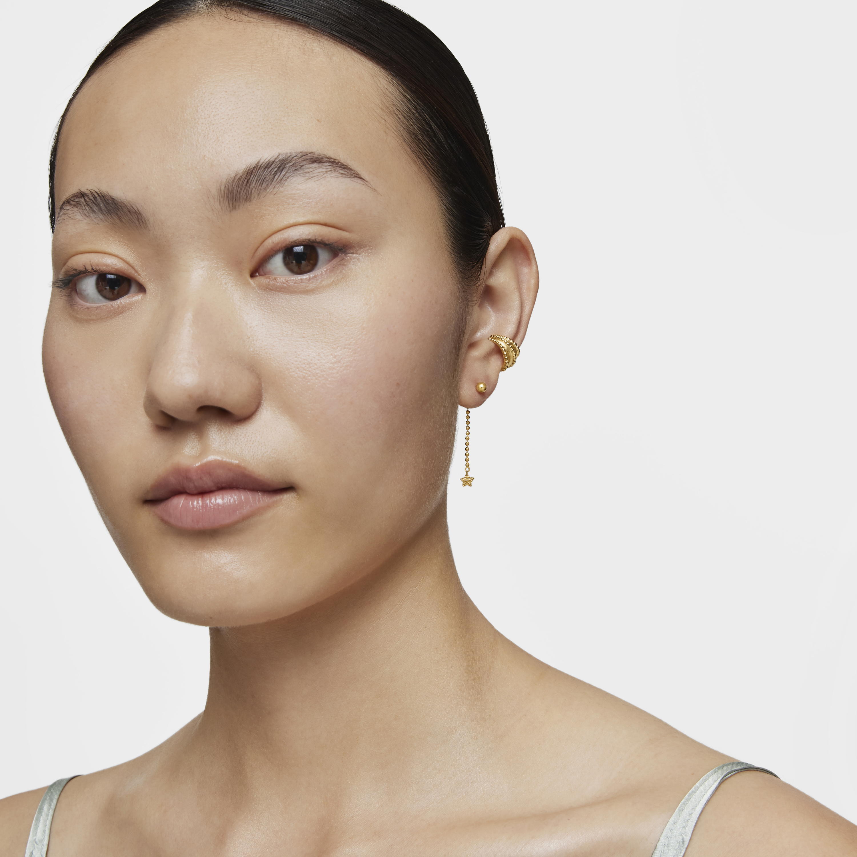 Long individual Earring with 18kt gold plating over silver TOUS Grain