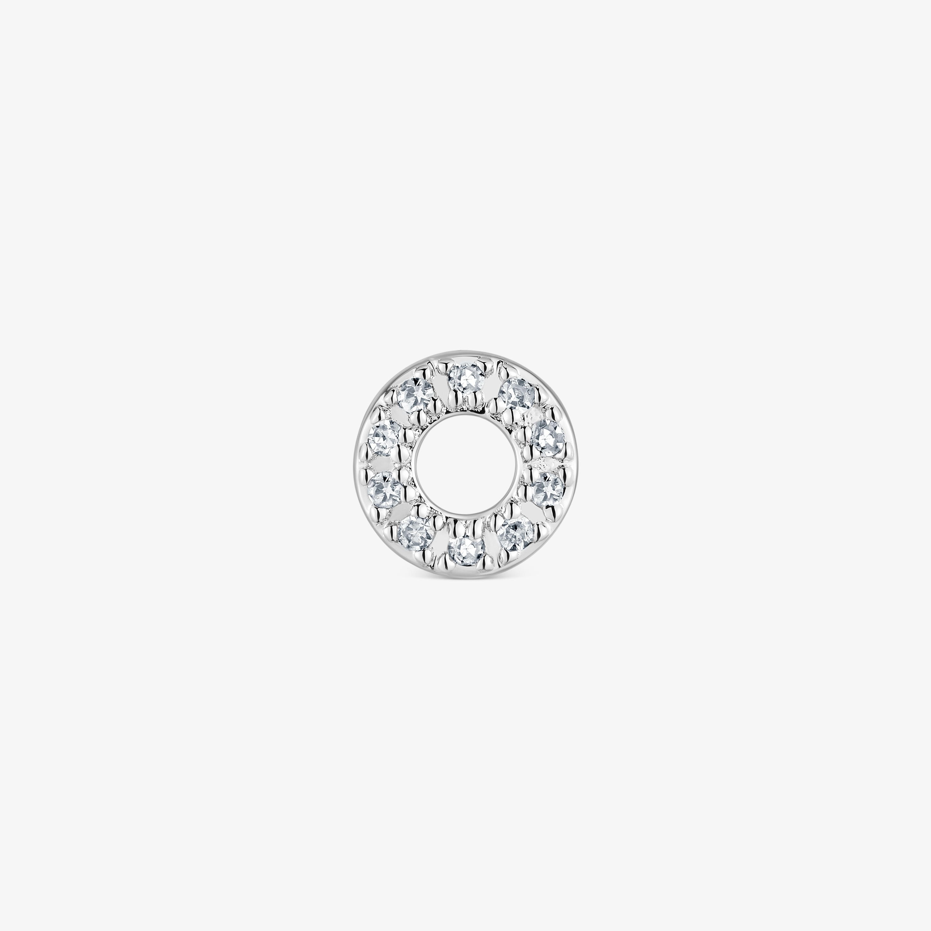 Small 18K white- gold circle Single earring with diamonds TOUS Grain