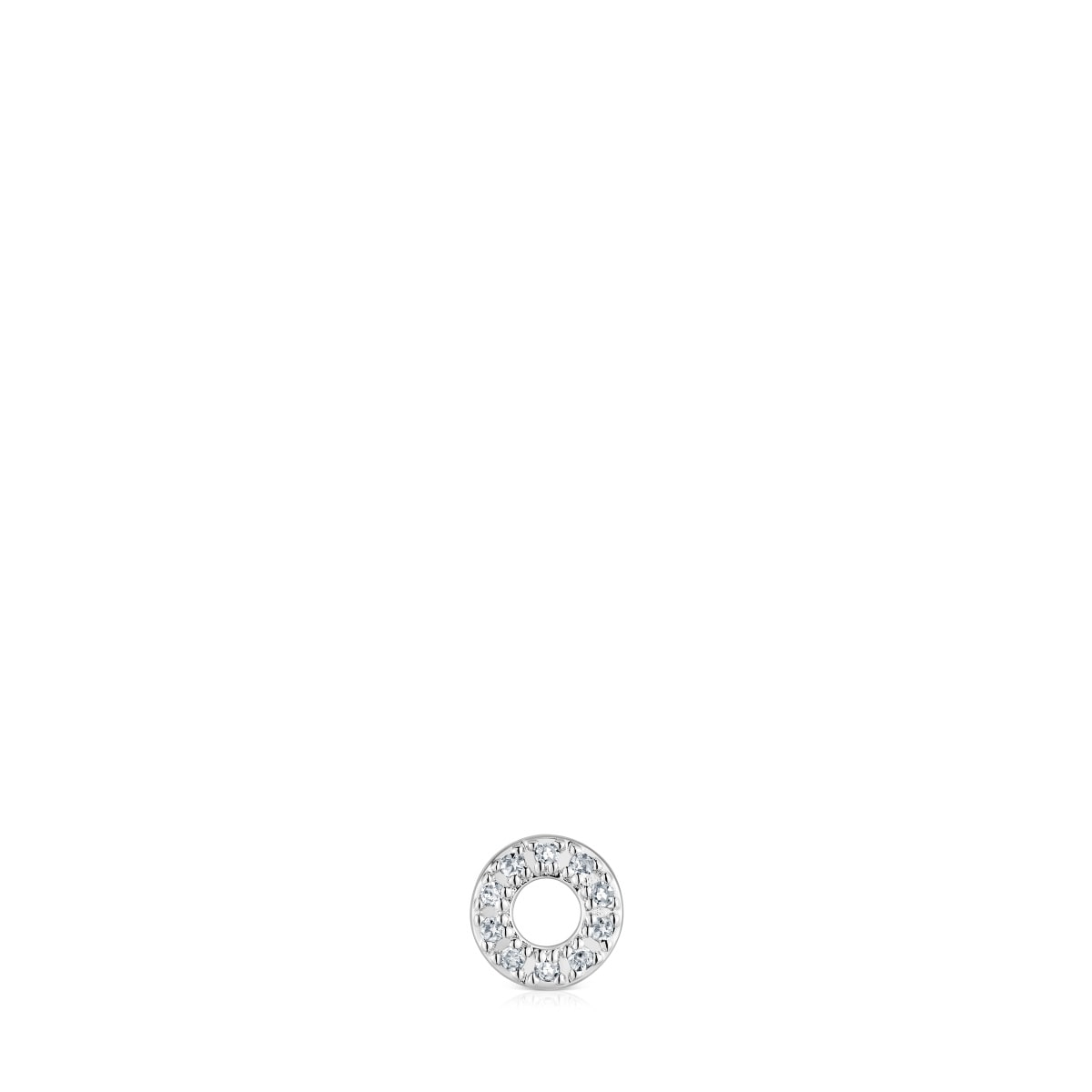 Small white-gold circle Single earring with diamonds TOUS Grain