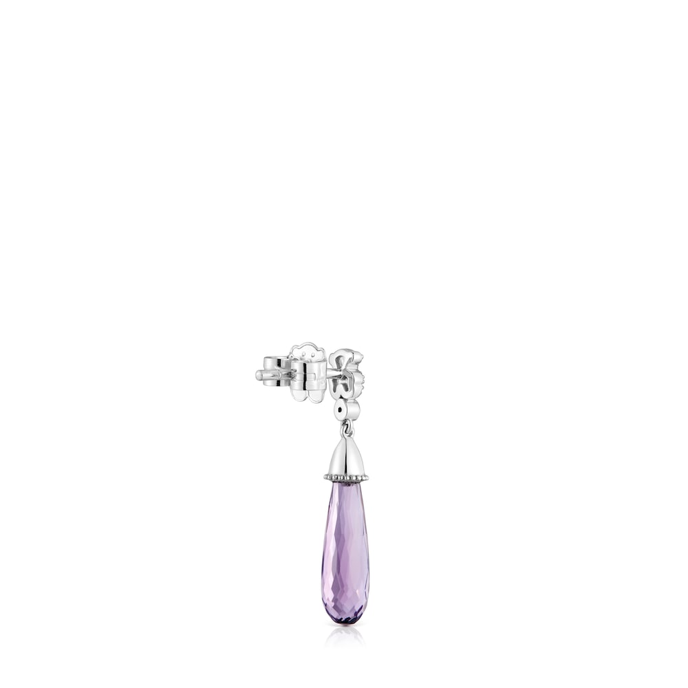 Short white-gold bear Single earring with diamonds and amethyst TOUS Grain Short white-gold bear Single earring with diamonds and amethyst TOUS Grain