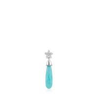 Short white-gold star Single earring with diamonds and amazonite TOUS Grain