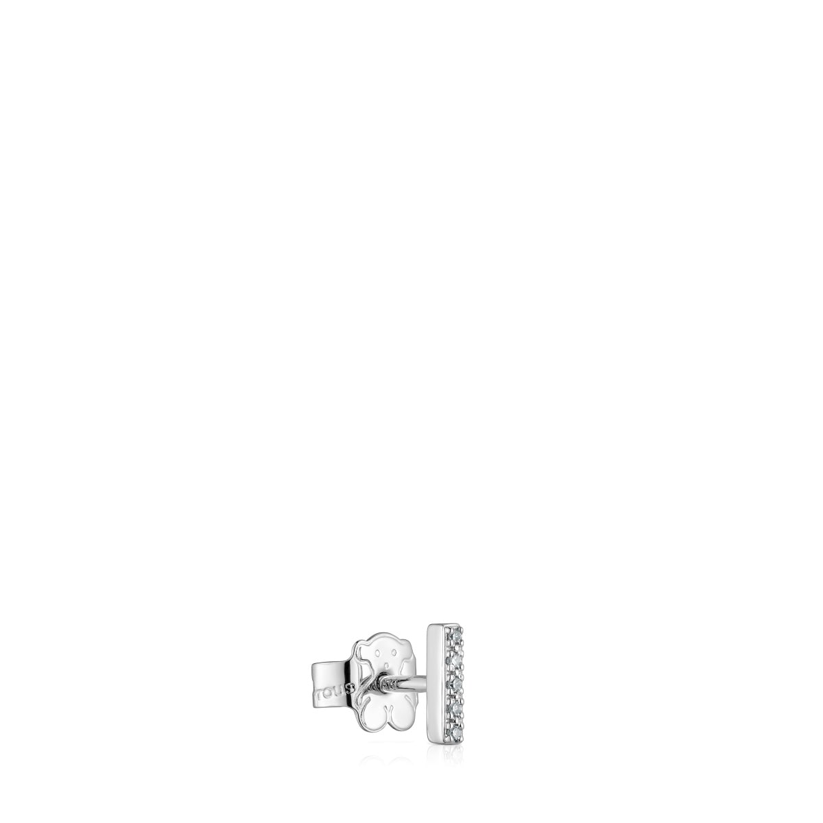 Small white-gold strip Single earring with diamonds TOUS Grain