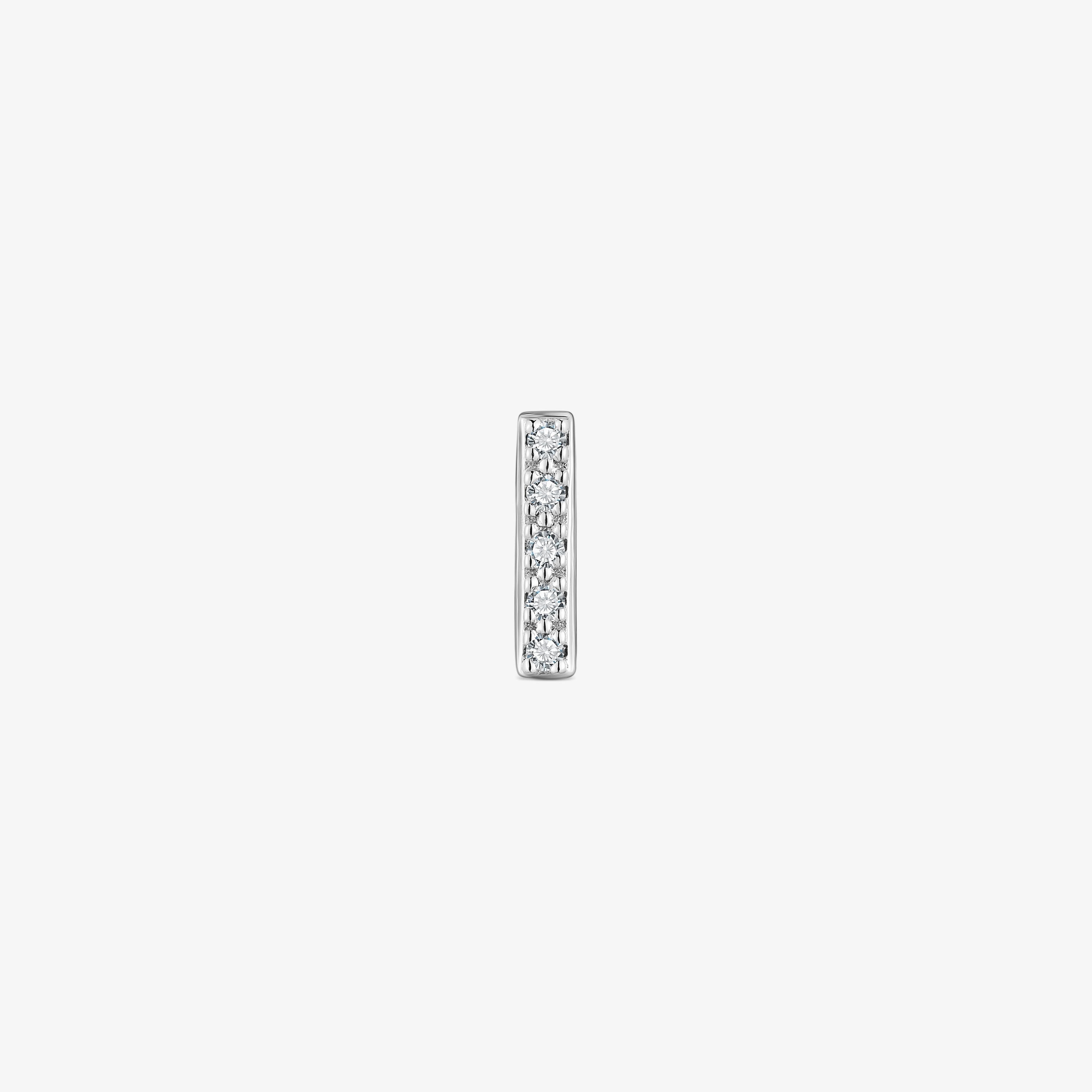 Small 18K white- gold strip Single earring with diamonds TOUS Grain