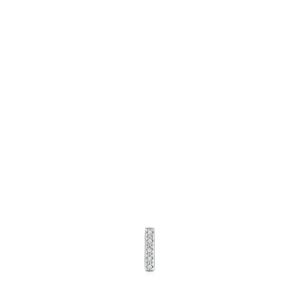 Small white-gold strip Single earring with diamonds TOUS Grain