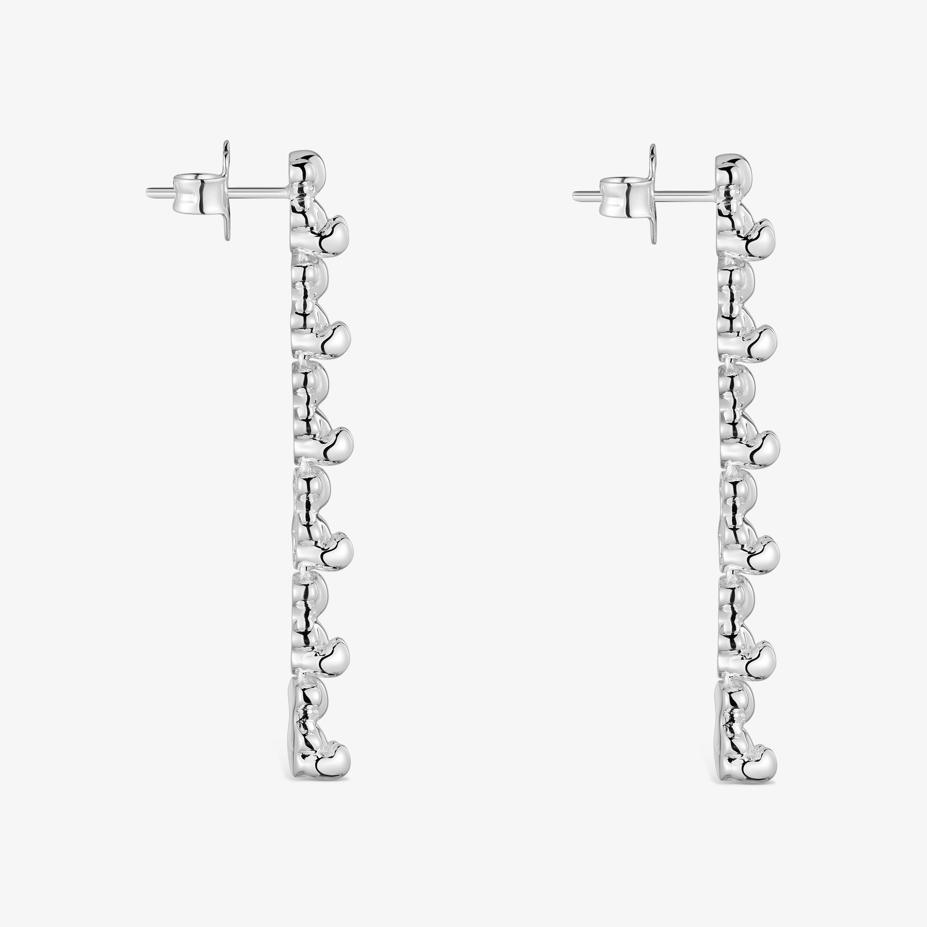 Long silver Earrings with bear motifs Bold Bear