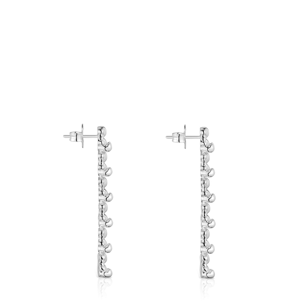 Pendientes largos de plata motivos oso Bold Bear image number 1