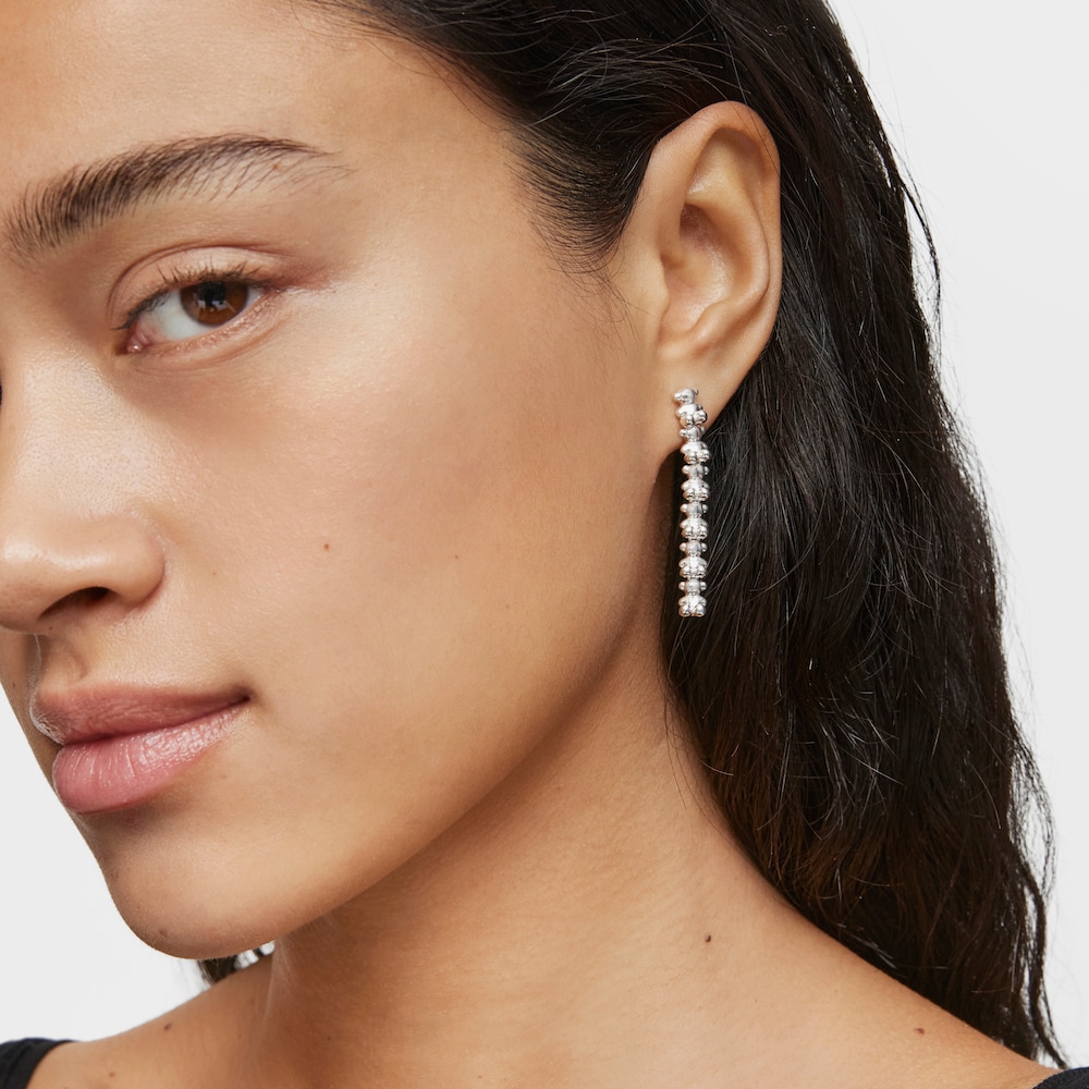 Aretes largos de plata motivos oso Bold Bear