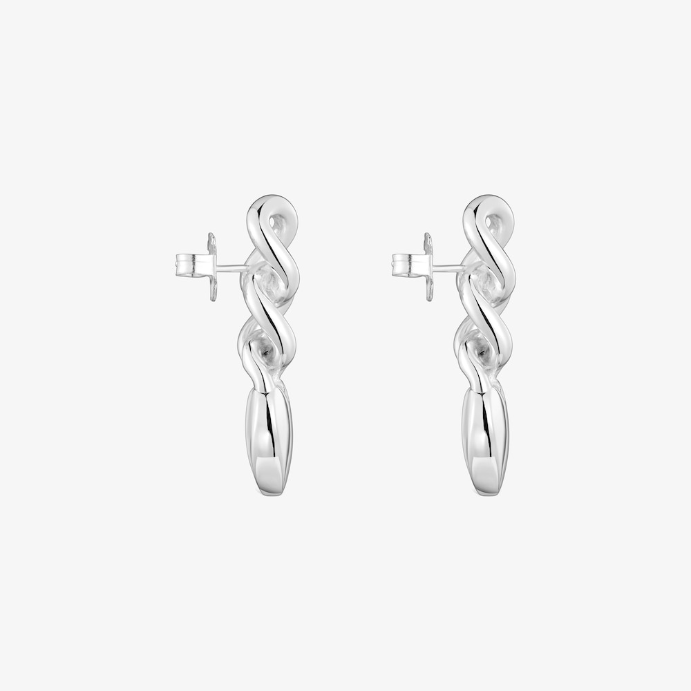 Pendientes cortos de plata coraz&oacute;n Bold Motif