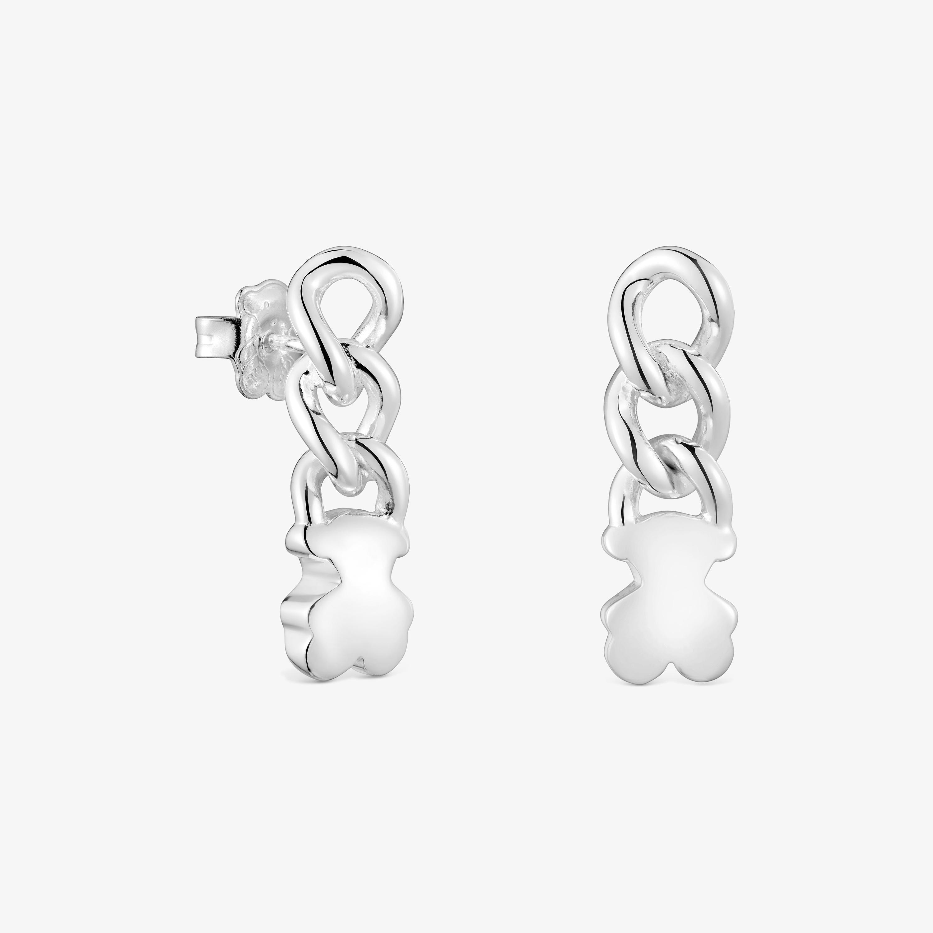 Short silver bear Earrings Bold Motif