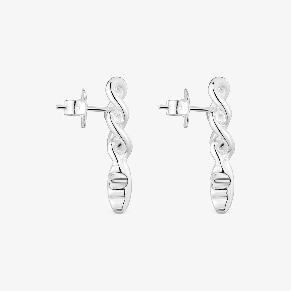 Orecchini corti in argento con orsetto Bold Motif