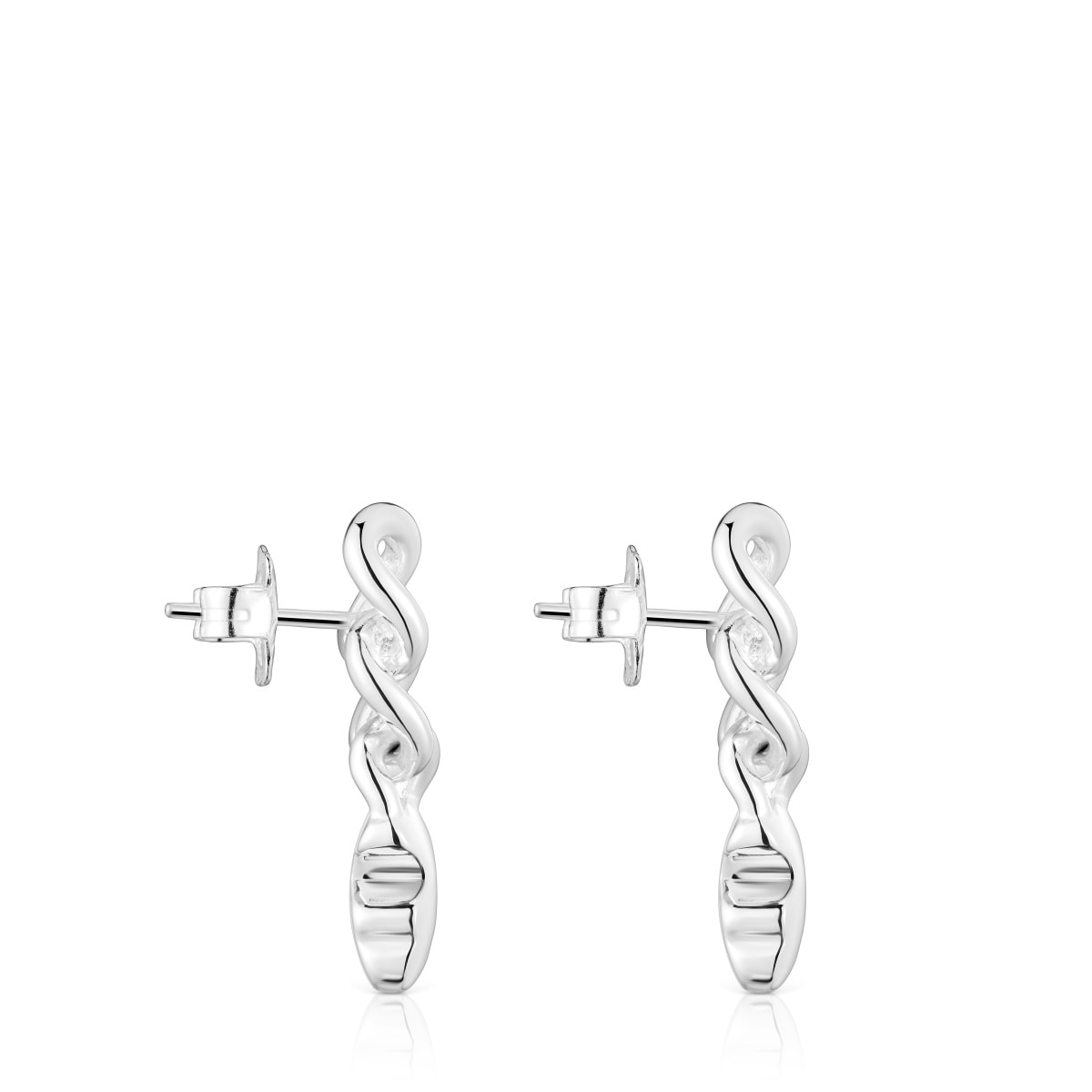 Short silver bear Earrings Bold Motif