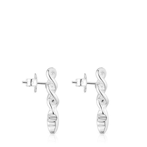 Short silver bear Earrings Bold Motif