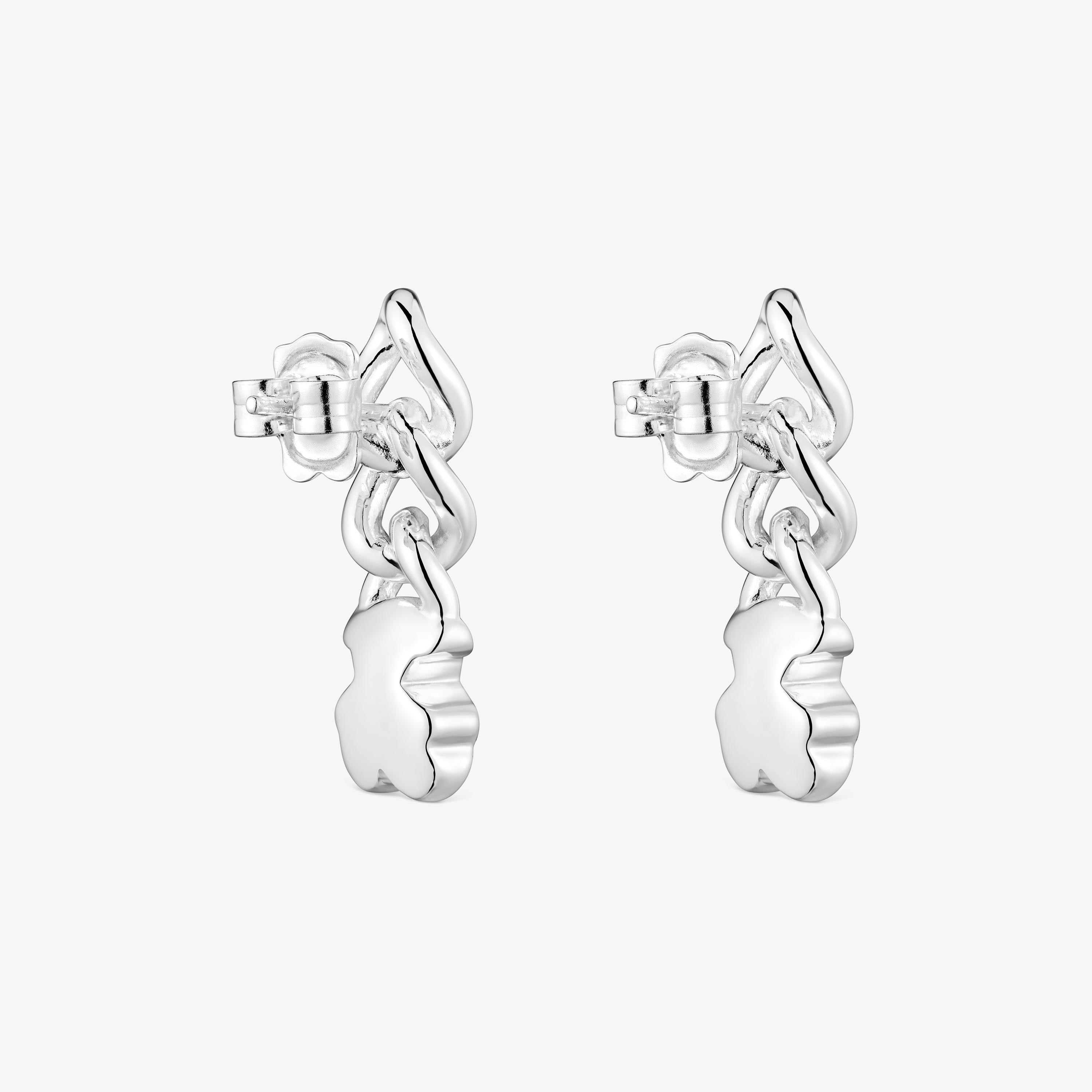 Short silver bear Earrings Bold Motif