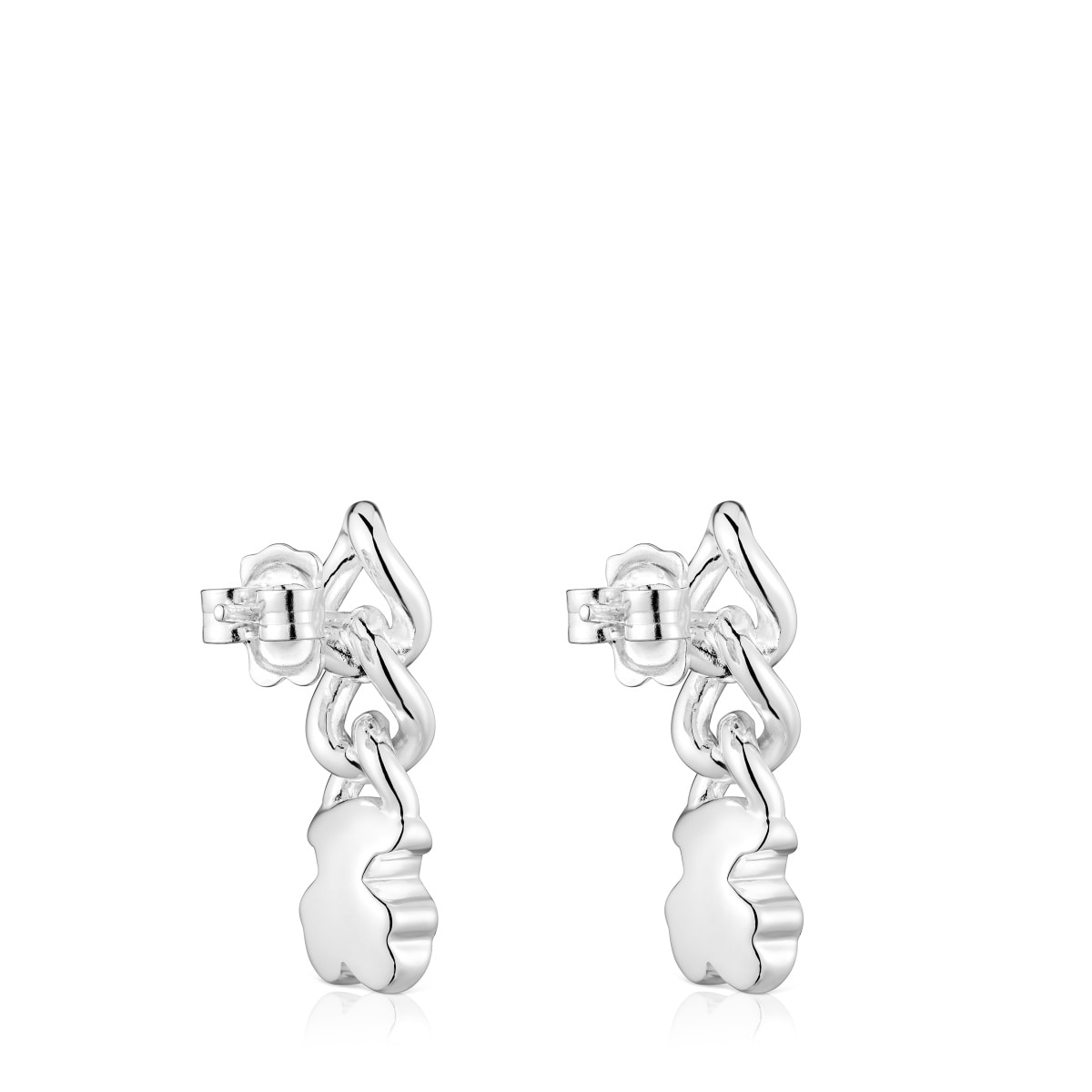 Short silver bear Earrings Bold Motif