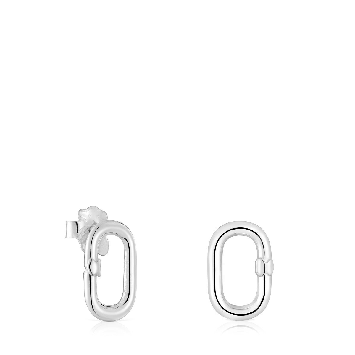 Small silver Earrings Hold Oval