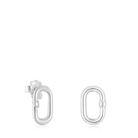 Small silver Earrings Hold Oval