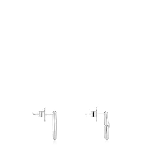 Small silver Earrings Hold Oval