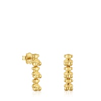 Pendientes largos con baño de oro 18 kt sobre plata motivos oso Bold Bear