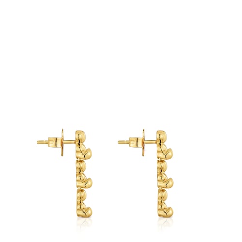 Long 18kt gold plating over silver Earrings with bear motifs Bold Bear