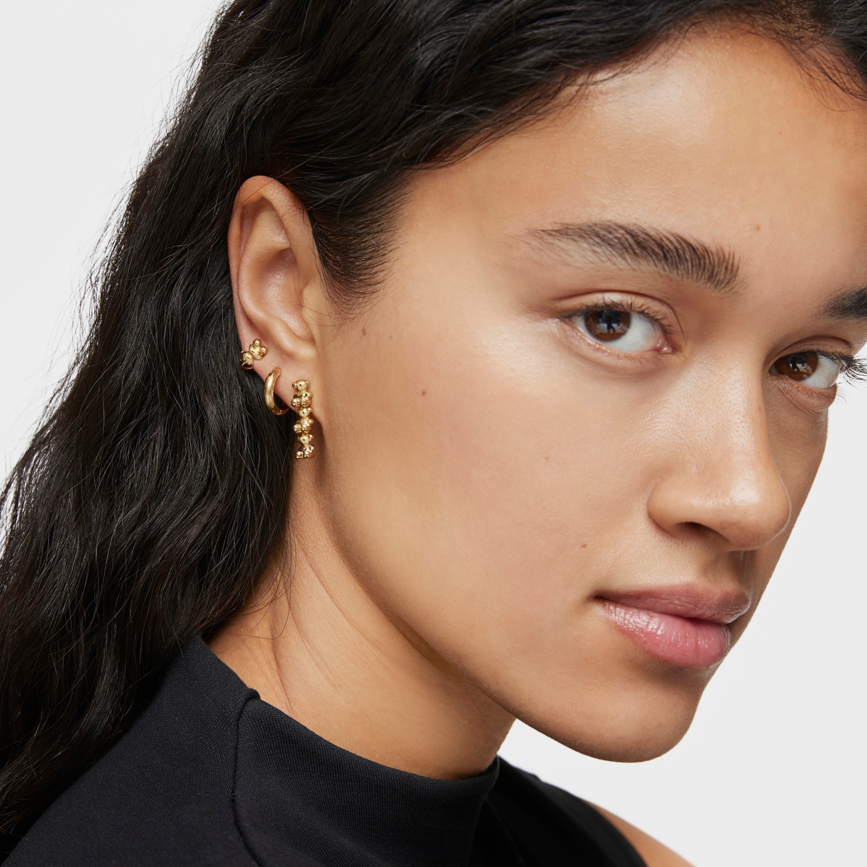 Long 18K gold vermeil Earrings with bear motifs Bold Bear