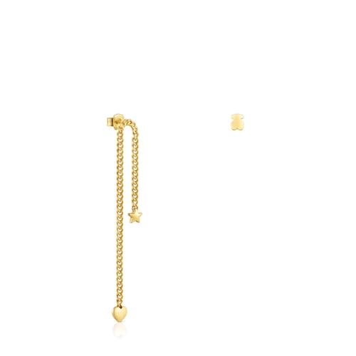 Long-short 18kt gold plating over silver Earrings Bold Motif