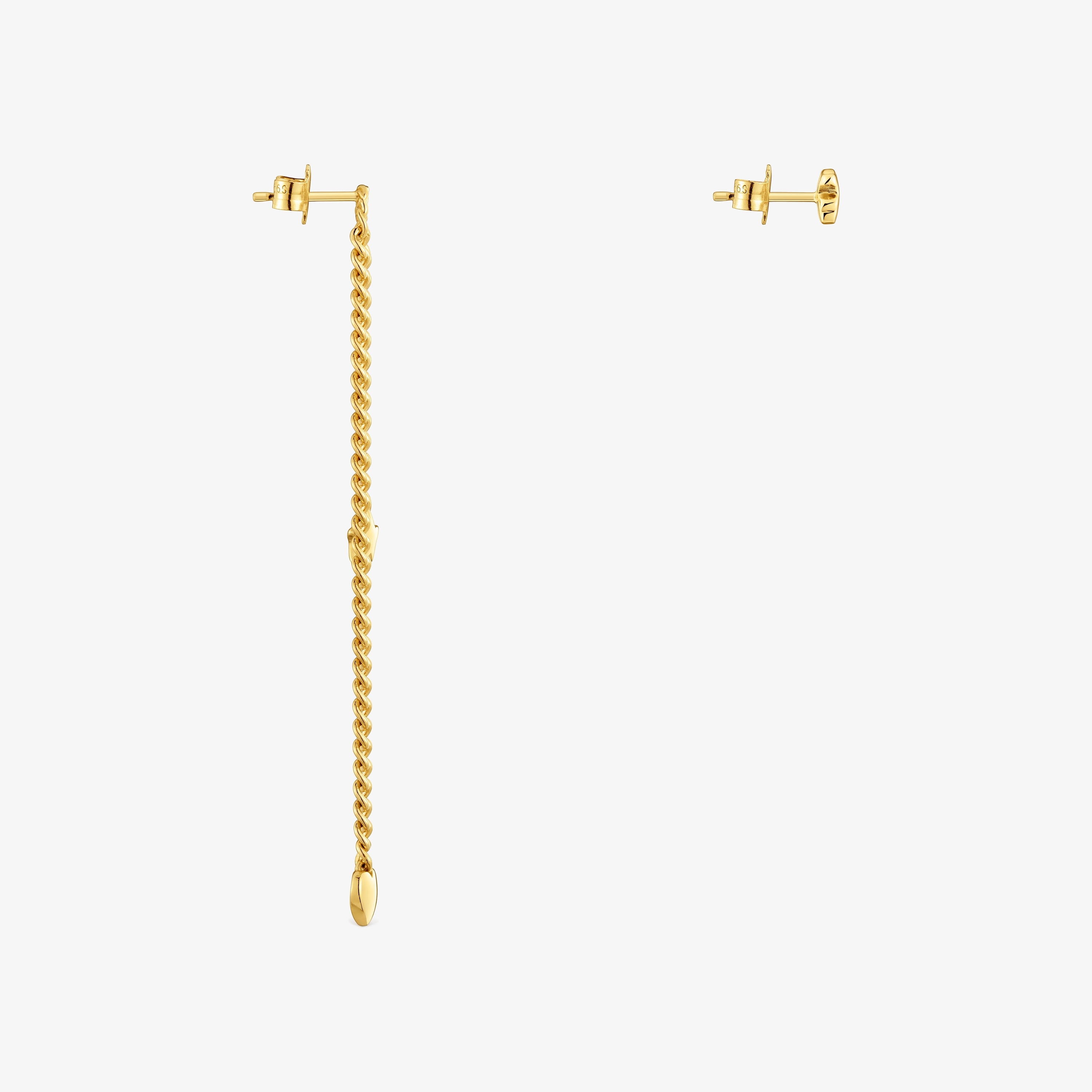 Long/short 18K gold vermeil Earrings Bold Motif