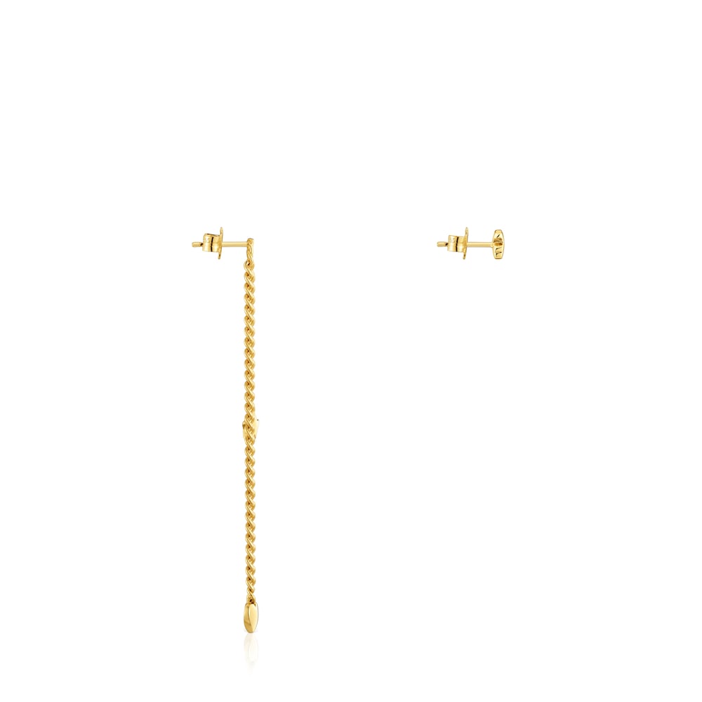 Long-short 18kt gold plating over silver Earrings Bold Motif image number 1