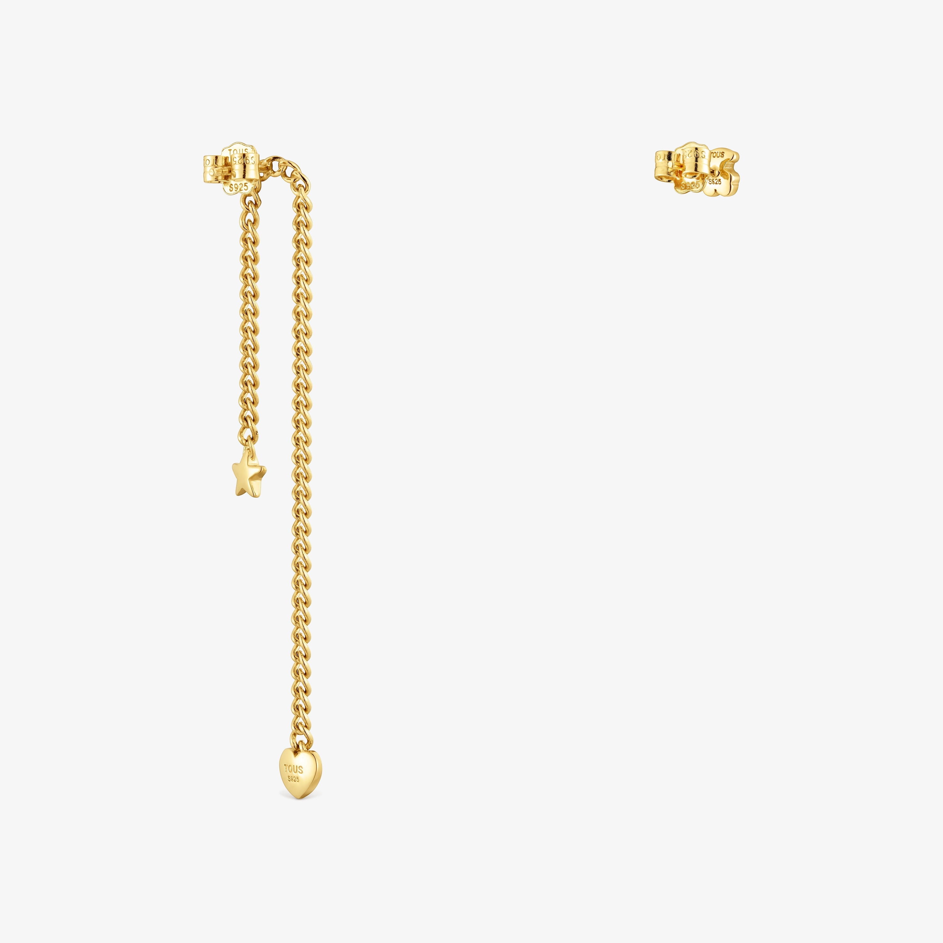 Long/short 18K gold vermeil Earrings Bold Motif