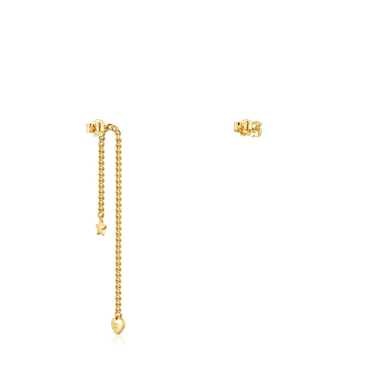 Long-short 18kt gold plating over silver Earrings Bold Motif