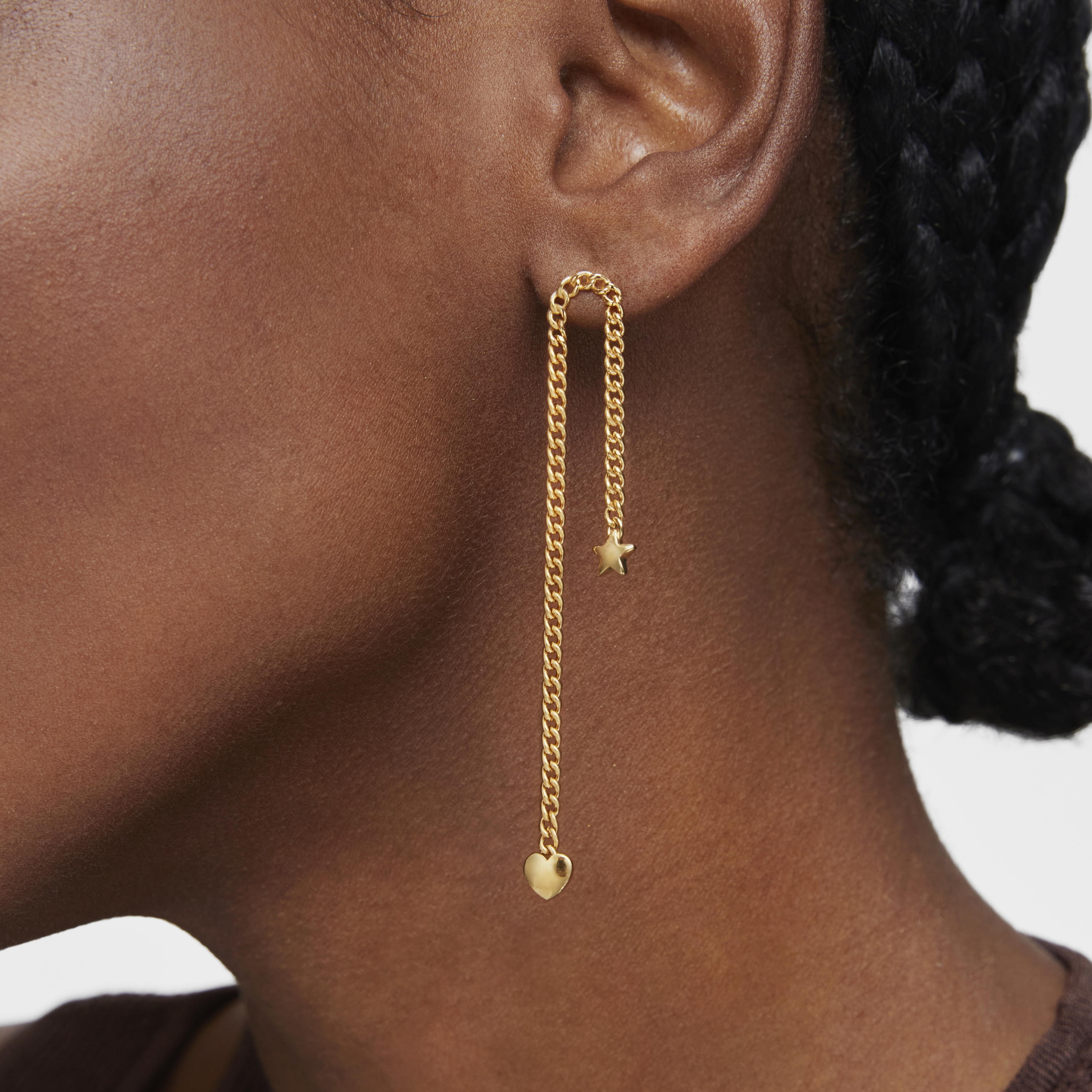 Long/short 18K gold vermeil Earrings Bold Motif