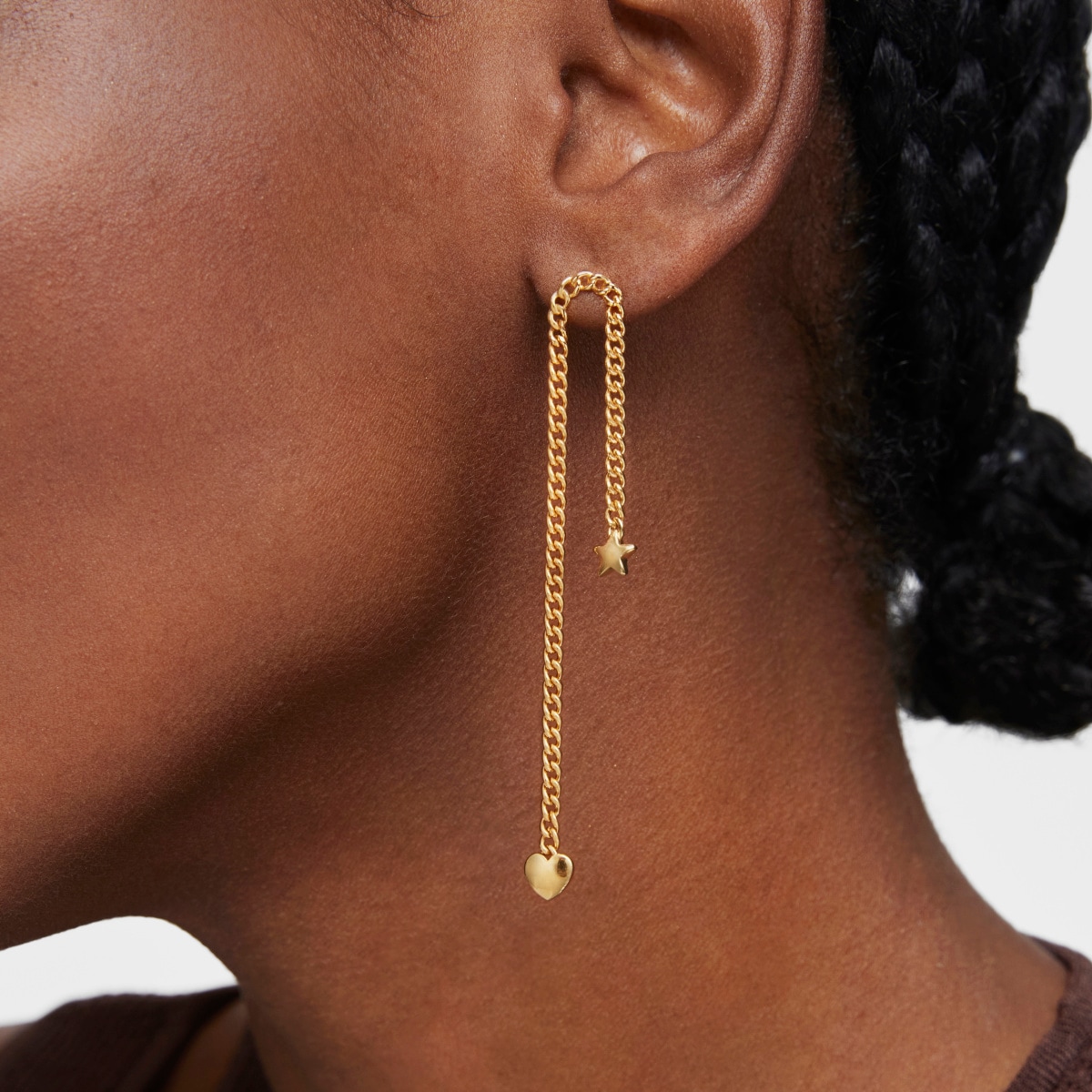 Long-short 18kt gold plating over silver Earrings Bold Motif